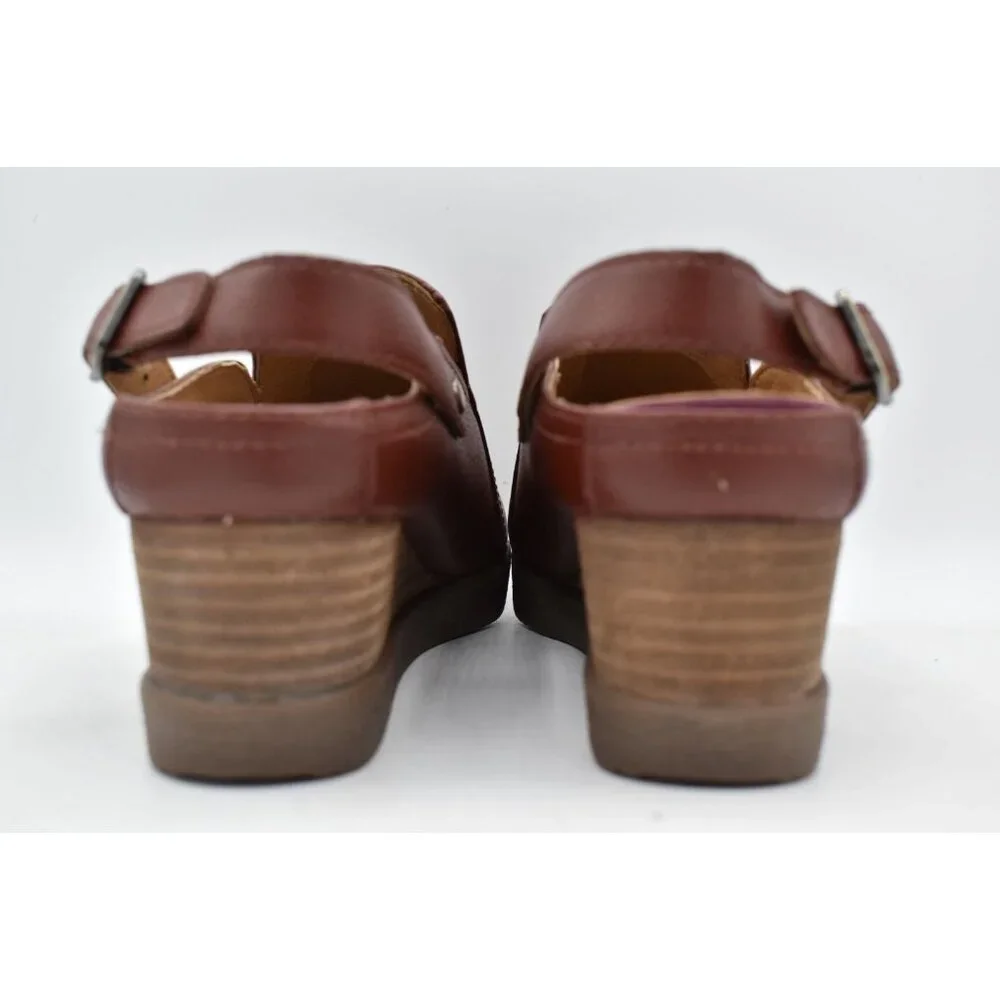 Dansko‎ Womens Size EU 40 US 9.5-10 Sheridan Waterproof Red Leather Wedge Clogs